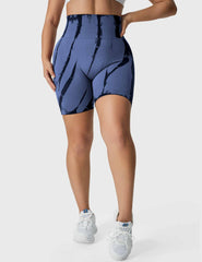 High-Rise Scrunch Pattern Seamless Shorts
