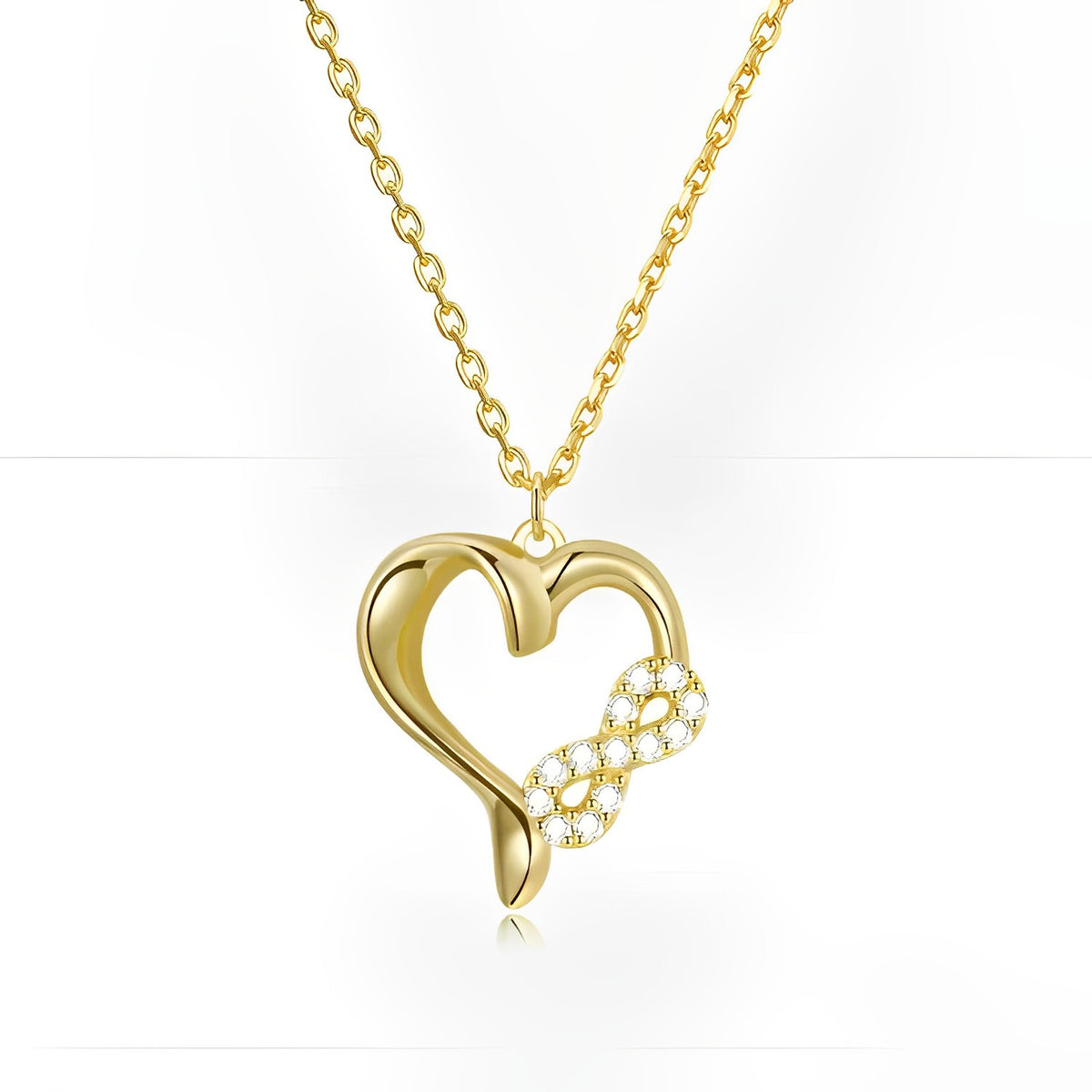 Infinity Open Heart Pendant Necklace