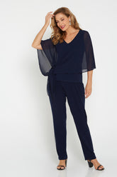 Rose Curve Pants - Navy - Goupick