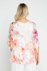 Lacey Silk Top - Bianco Floral - Goupick