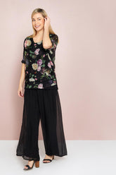 Alena Silk Pants - Black - Goupick