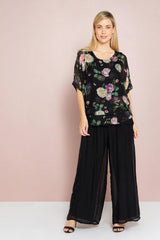 Alena Silk Pants - Black - Goupick
