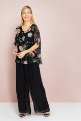 Alena Silk Pants - Black - Goupick