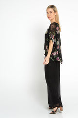 Alena Silk Pants - Black - Goupick