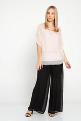 Alena Silk Pants - Black - Goupick