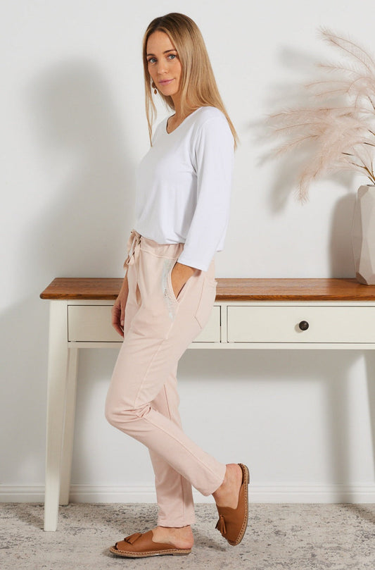 Julie Cotton Pants - Rosa - Goupick