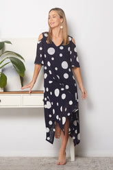 Emmalyn Dress - Navy White Spot - Goupick