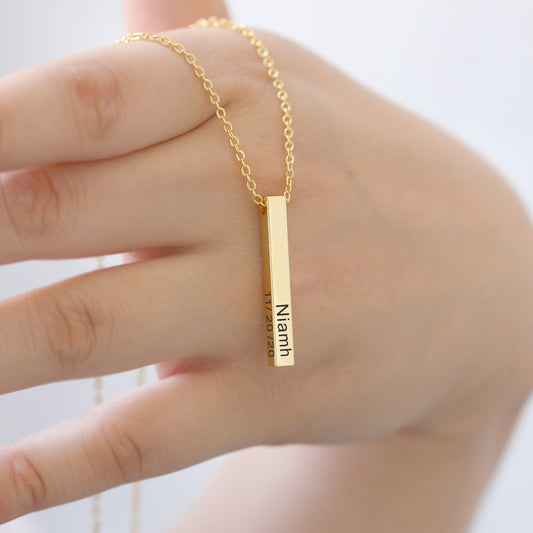 Personalized Name Bar Necklace | Custom Engraved
