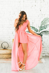 Marjorie High Waisted Duster Romper - - Goupick