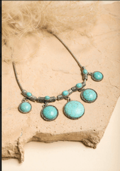 Turquoise Charm Link Necklace - Goupick