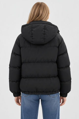 Puffer Jacket for Women UK, Khaki, Size L - Long Sleeve Winter Jacket