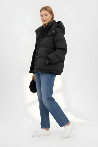 Puffer Jacket for Women UK, Khaki, Size L - Long Sleeve Winter Jacket