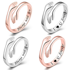 Adjustable I Love You Forever Hug Rings