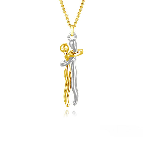 Couple Hugging Pendant Necklace