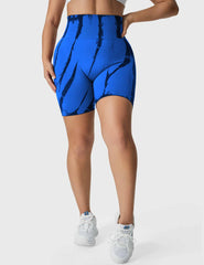 High-Rise Scrunch Pattern Seamless Shorts