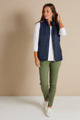 Kelly Reversible Puffer Vest - Navy Spot - Goupick