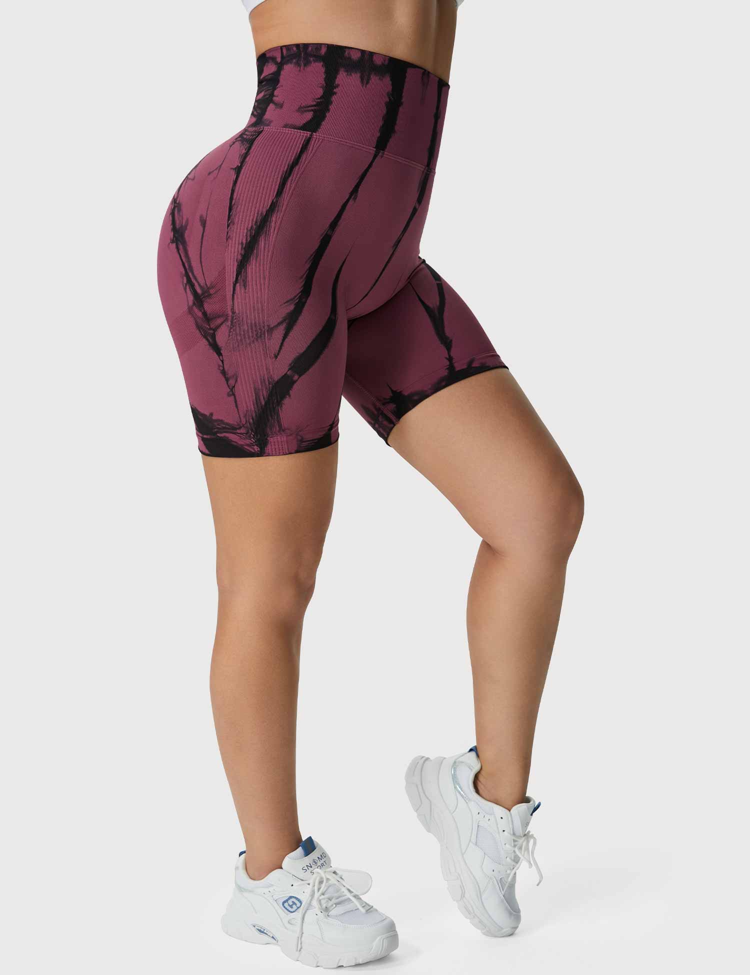 High-Rise Scrunch Pattern Seamless Shorts