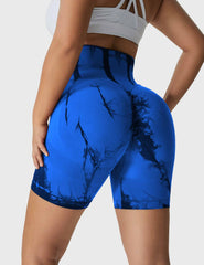 High-Rise Scrunch Pattern Seamless Shorts
