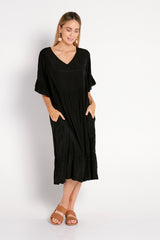 Kiana Cupro Dress - Black - Goupick