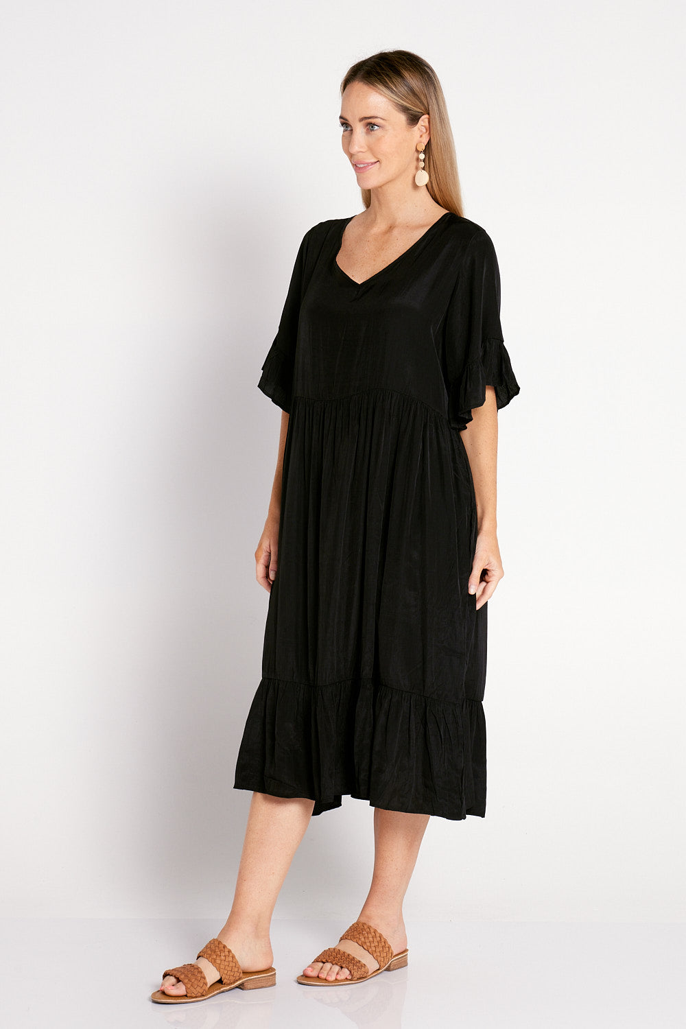 Kiana Cupro Dress - Black - Goupick