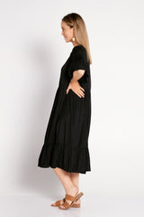 Kiana Cupro Dress - Black - Goupick