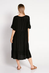 Kiana Cupro Dress - Black - Goupick