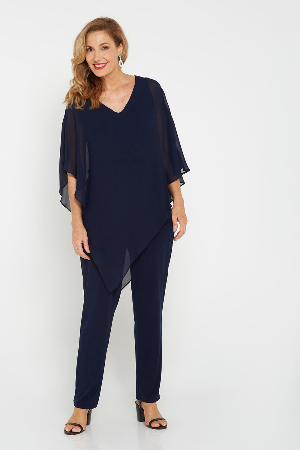Rose Curve Pants - Navy - Goupick