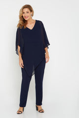 Rose Curve Pants - Navy - Goupick