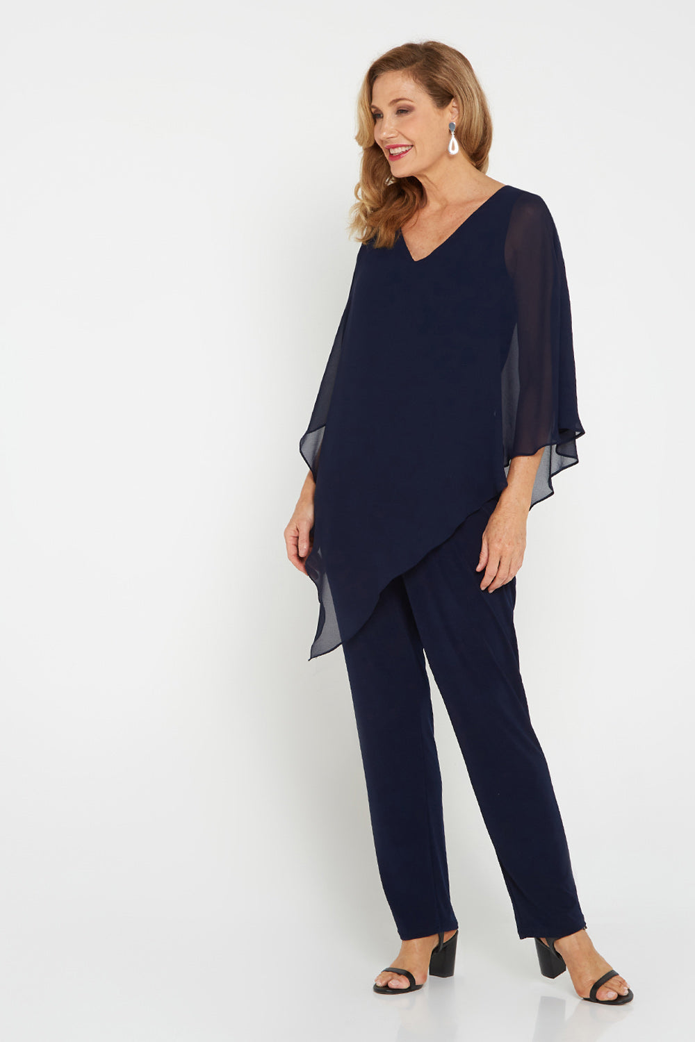 Rose Curve Pants - Navy - Goupick