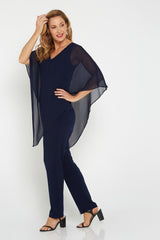 Rose Curve Pants - Navy - Goupick