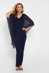 Rose Curve Pants - Navy - Goupick