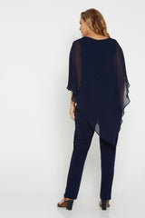 Rose Curve Pants - Navy - Goupick
