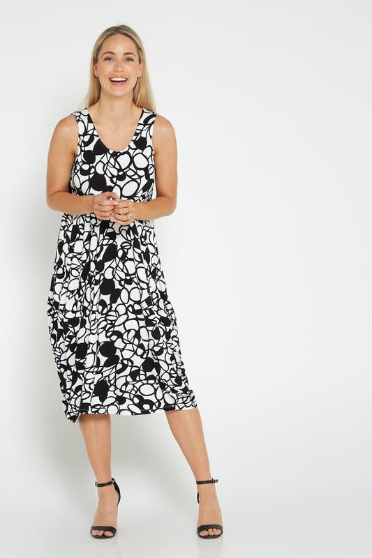 Joyce Dress - Black/White - Goupick