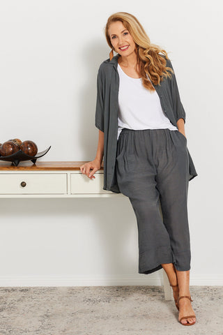 Lisa Comfort Shirt - Charcoal - Goupick