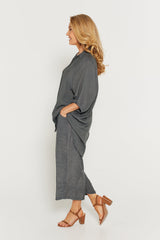 Lisa Comfort Shirt - Charcoal - Goupick