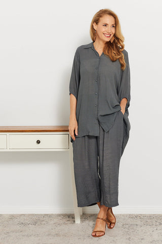 Lisa Comfort Shirt - Charcoal - Goupick