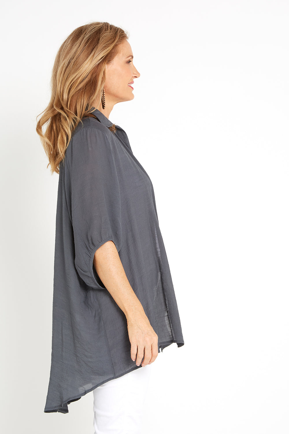 Lisa Comfort Shirt - Charcoal - Goupick
