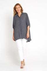Lisa Comfort Shirt - Charcoal - Goupick