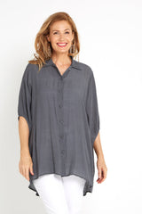 Lisa Comfort Shirt - Charcoal - Goupick
