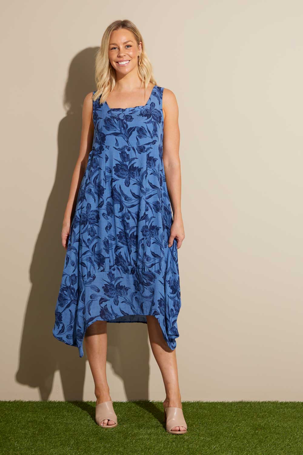 Belen Dress - Dark Navy Floral - Goupick