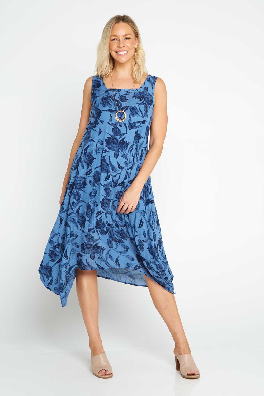 Belen Dress - Dark Navy Floral - Goupick