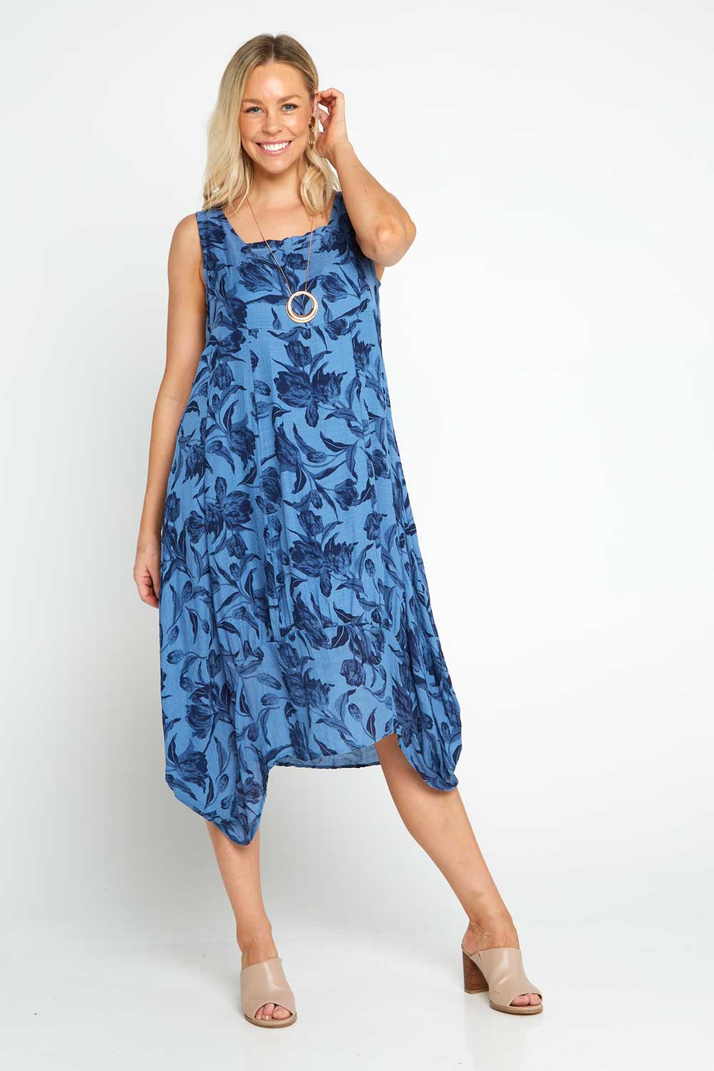 Belen Dress - Dark Navy Floral - Goupick