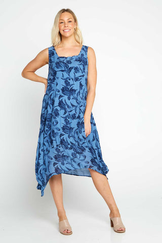 Belen Dress - Dark Navy Floral - Goupick