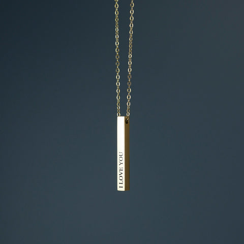 Personalized Custom Name Bar Necklace