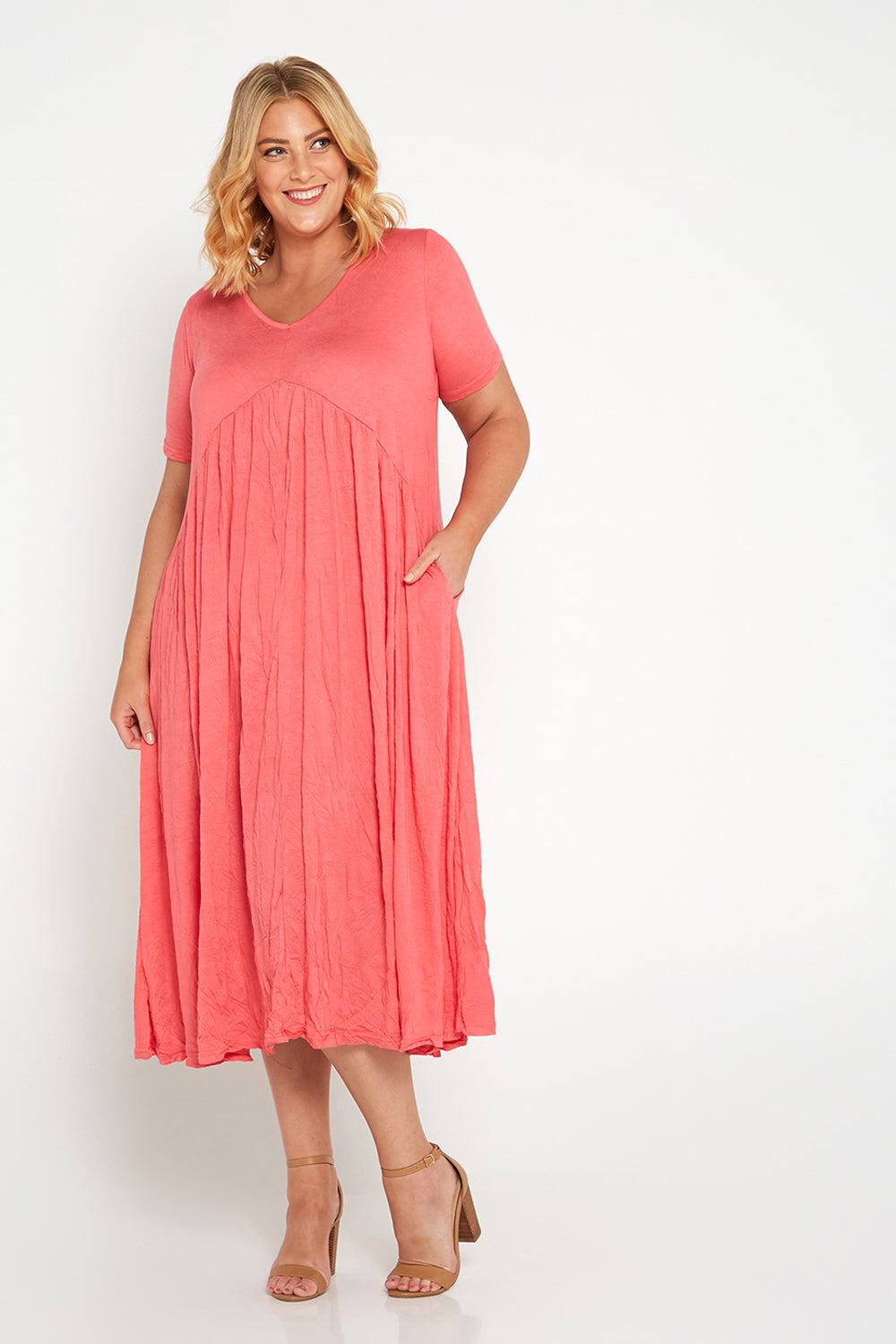 Gladys Dress - Melon - Goupick