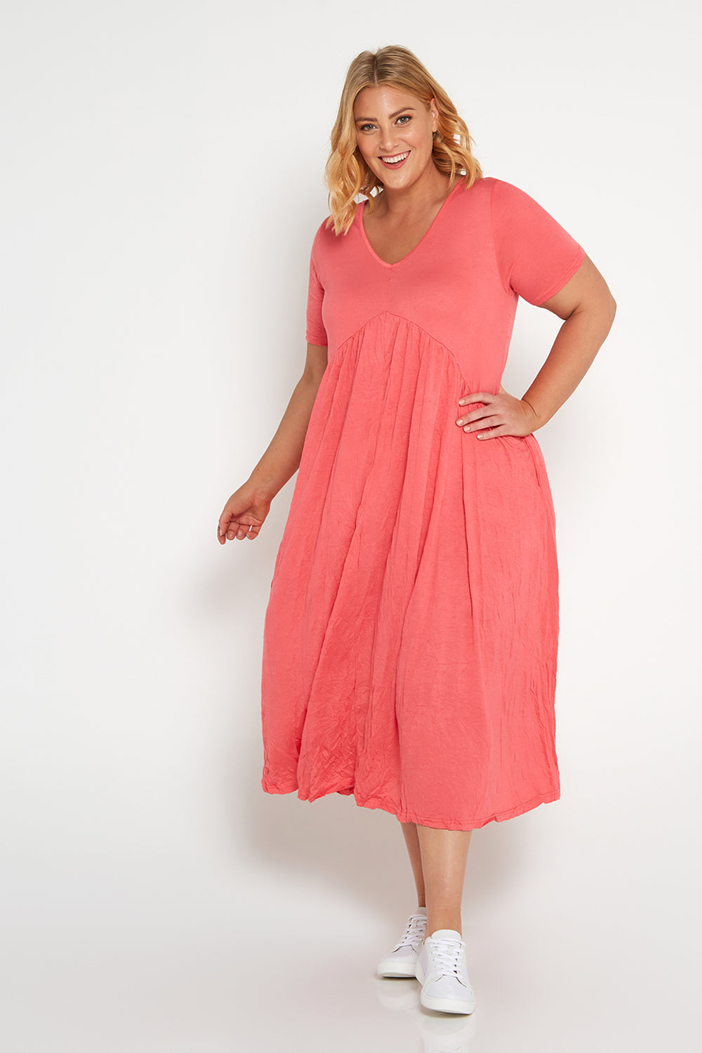 Gladys Dress - Melon - Goupick