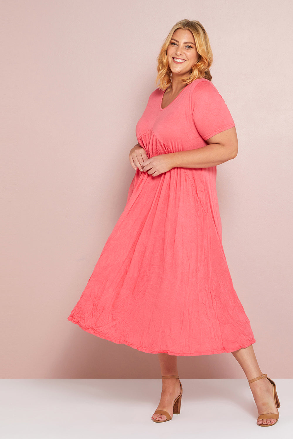 Gladys Dress - Melon - Goupick