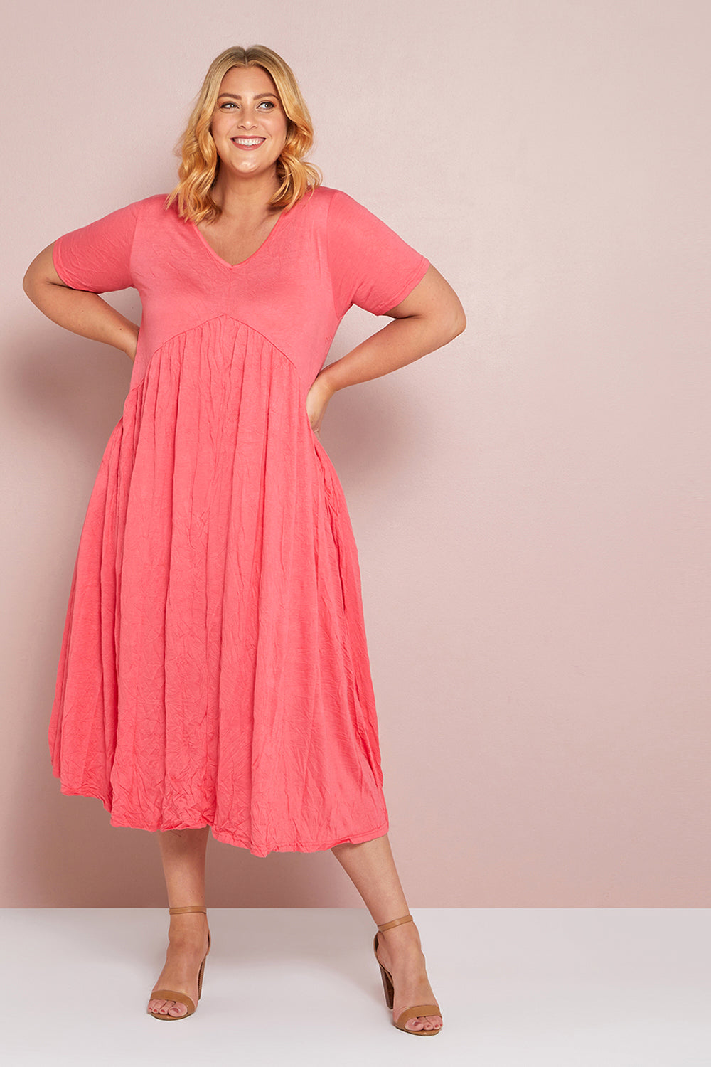 Gladys Dress - Melon - Goupick