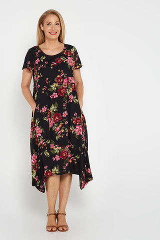 Milena Dress - Black Floral - Goupick