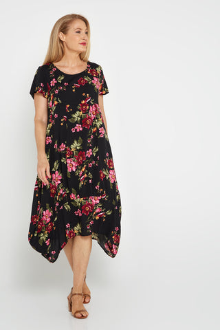 Milena Dress - Black Floral - Goupick